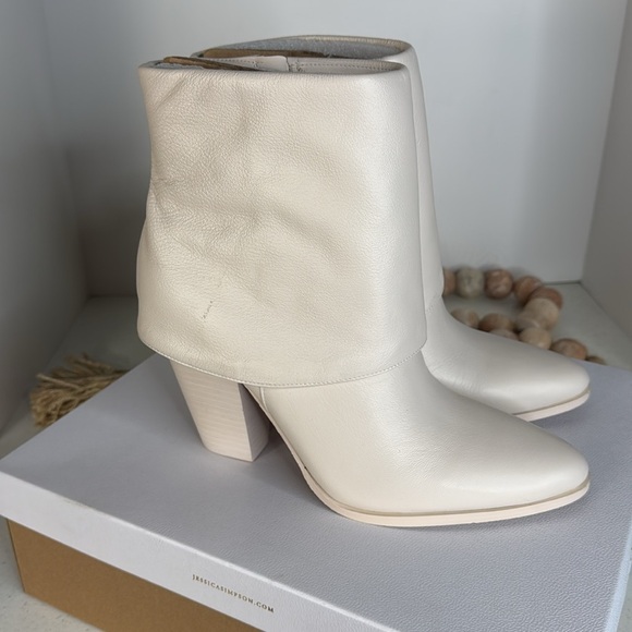 Jessica Simpson Womens Coulton Fold-Over Ankle Boots Sz 11 Color Chalk - Picture 11 of 11